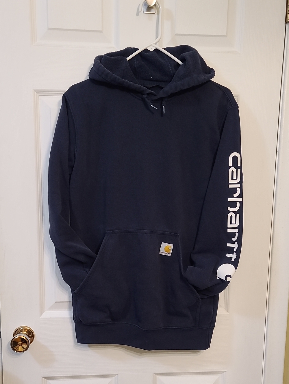 Carhartt Loose Fit Midweight Logo Sleeve Graphic Hoodie Navy Men's Unisex